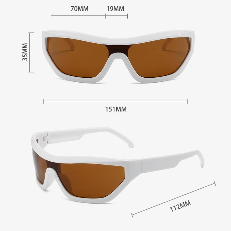 Wrap Around Sunglasses Cycling Sports Steampunk Sun Glasses Men Trendy One Piece Frameless Glasses Ladies Shades Fashion Eyewear