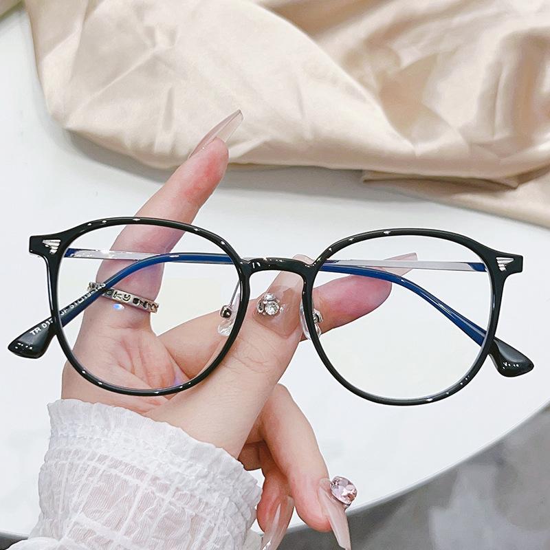 Strictly Selected Retro Anti-Blue Glasses Women'S Street Photography Plain Glasses Frame Personalized Flat Glasses Advanced Sense