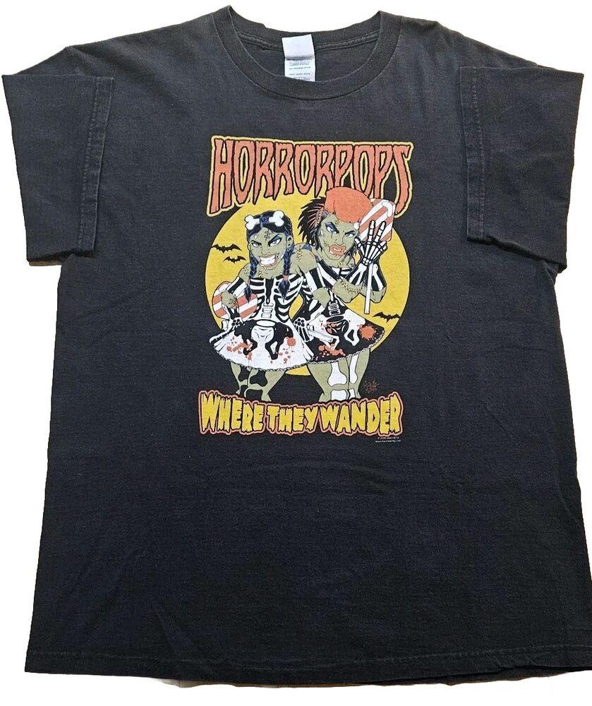 Футболка Horrorpops Футболка ужасы Черная футболка Унисекс футболка XXL