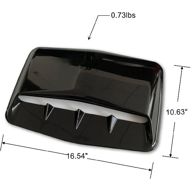 Hood Scoop Car Hood Vent Universal Air Intake Grille Inlet Trim Decor Cover Turbo Bonnet Vent Cover Accessory (Black)