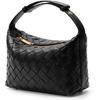 Woven Hobo Handbag for Women,Vintage Suede Leather Shoulder Bag with Adjustable Strap