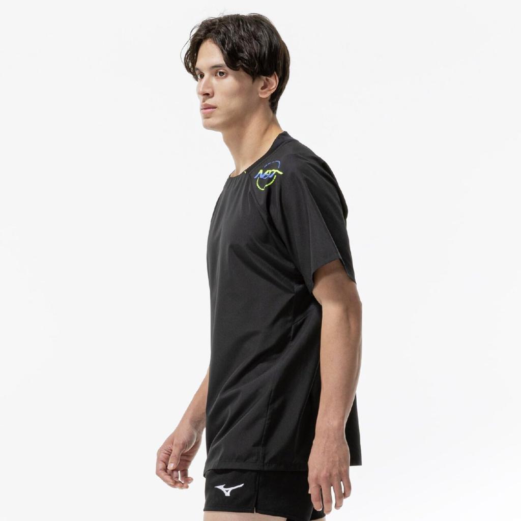 [Mizuno] Volleyball Wear N-XT Short-Sleeve Piste V2JED000 Unisex Black x Blue S