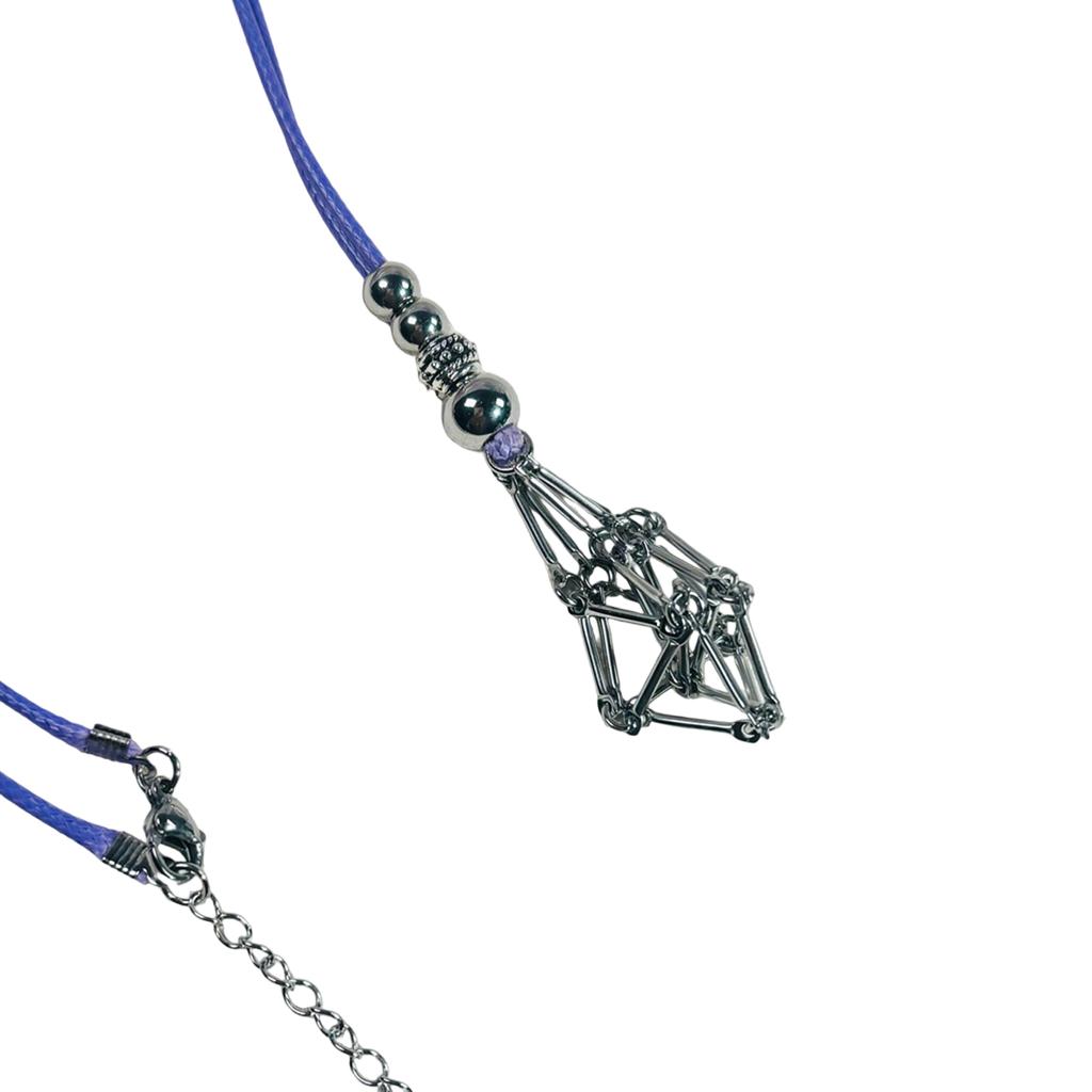 Adjustable Crystal Cage Necklace For Natural Stones Mesh Pendant Clavicle Chain Unisex Jewelry Gift For Men And Women