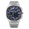 Date and Week Display Perpetual Calendar Solar Quartz Metal Titanium Strap Men's Watch Navy Blue Dial CC3097-52L