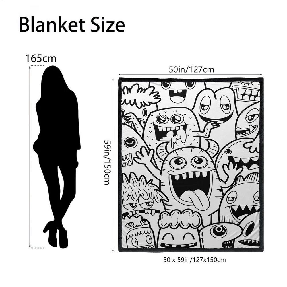 

Giant 59x50 Inch Coloring Fleece Blanket Washable Warm Throw Quilt Reusable Activity Mat Gift for Family Kids Adults Birthday