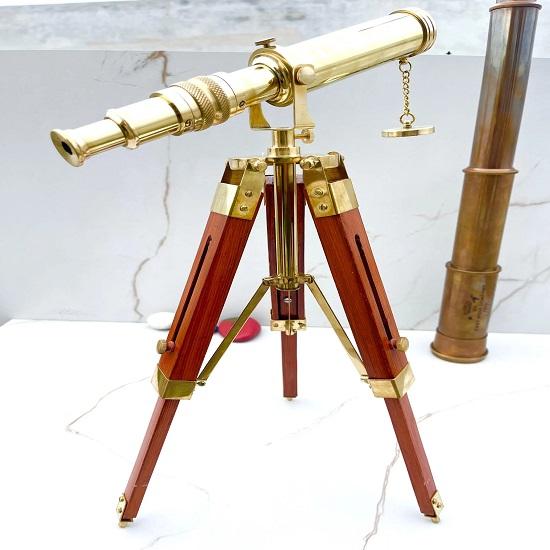 

Морской латунный телескоп с деревянным штативом Морской декор