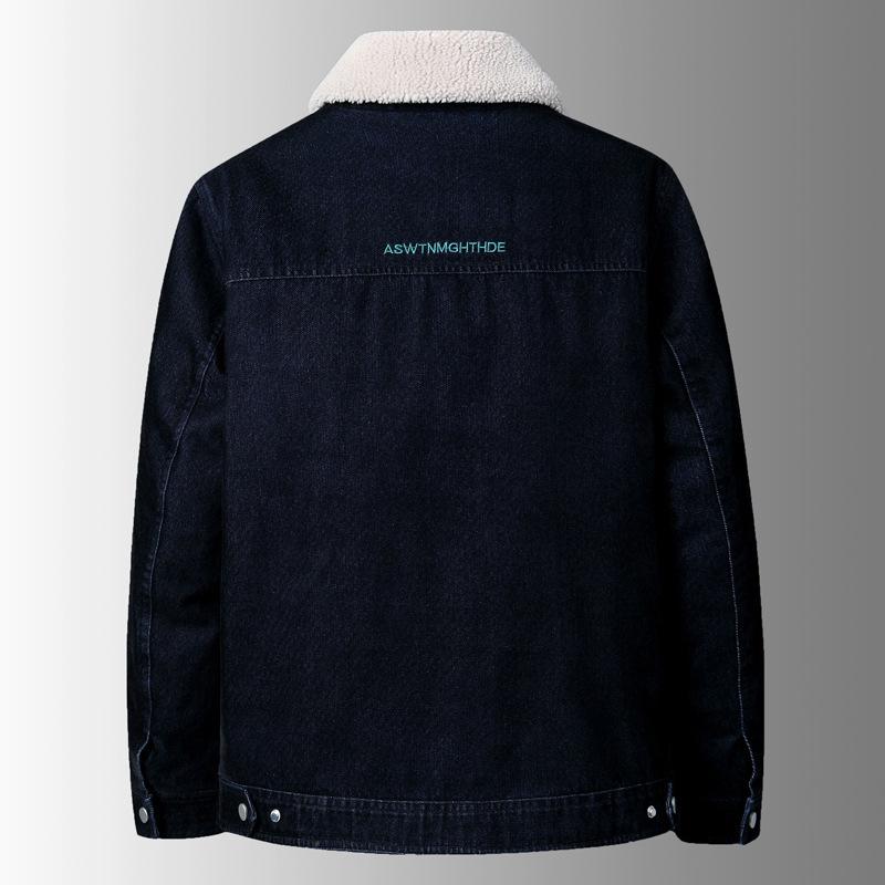 Плюшевая мужская куртка осень-зима новый стиль молодежный трехмерный накладной карман — фото 4