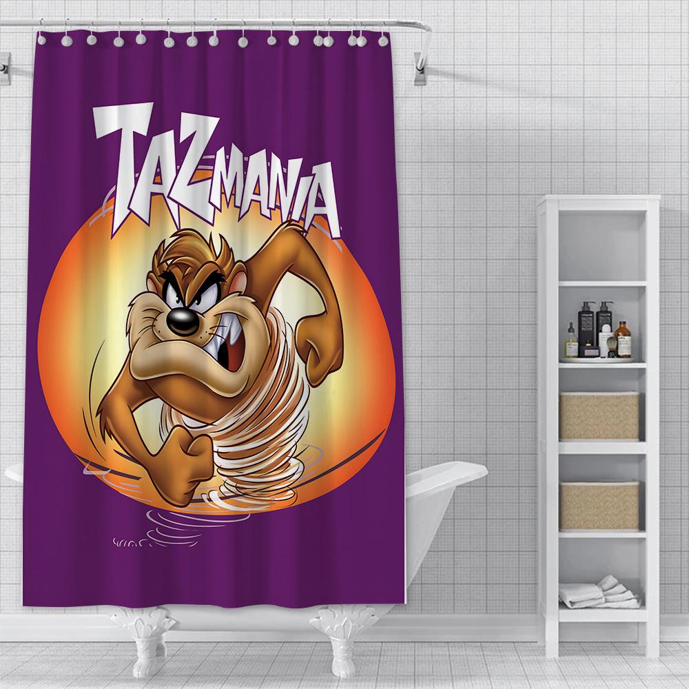 

Tasmanian Devil Cartoon Shower Curtain Waterproof Polyester Fabric Paint Bath Curtains Home Bathroom Decor Curtain With Hook YL90x180cm