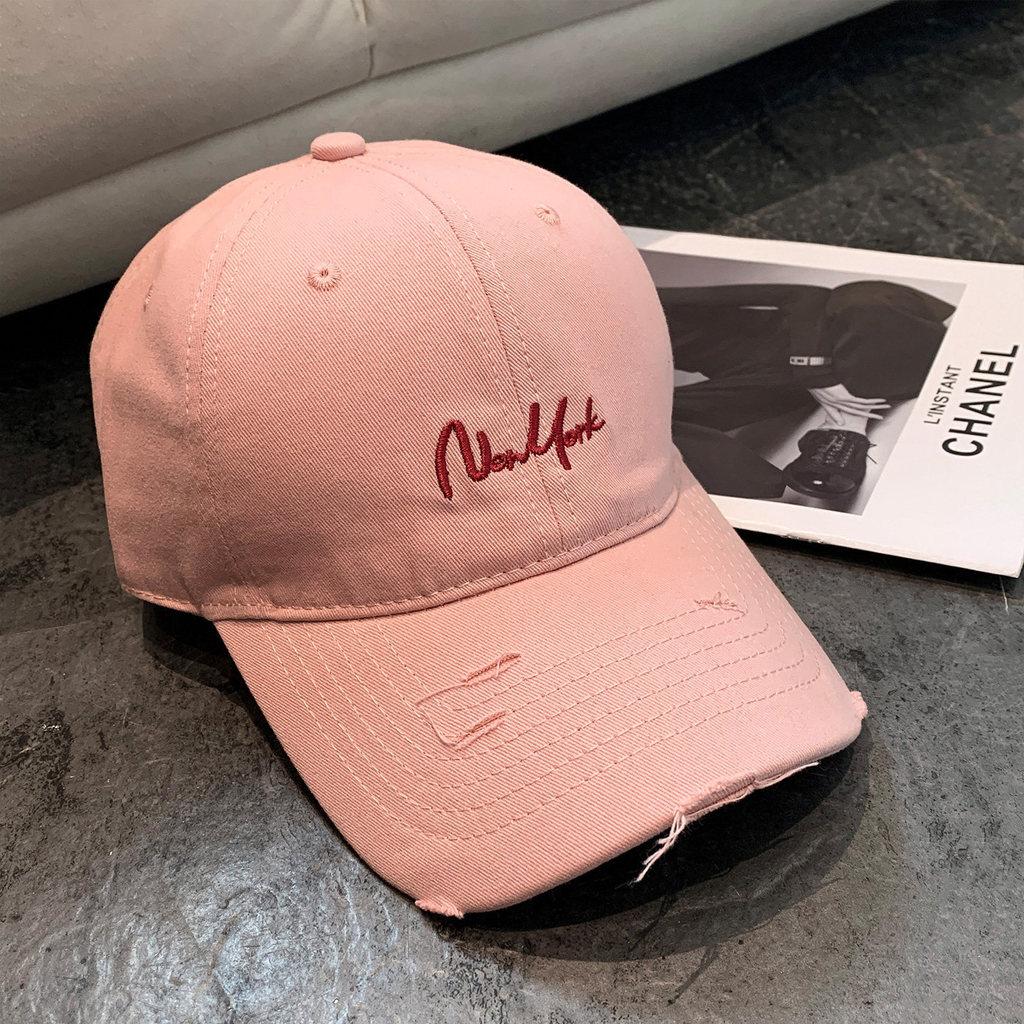 Embroidered Pink Baseball Cap For Women With Adjustable Fit And Sun Protection