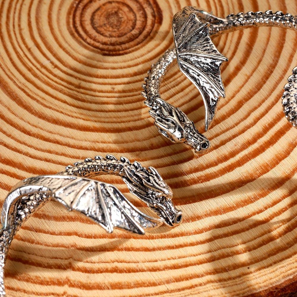 Punk Earrings Personalized Vintage Alloy Wrapped Dragon Cuffs Earrings Women's Party Accessories