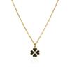 Elegant Stainless Steel Diamond Four-Leaf Clover Necklace & Bracelet Set for Women