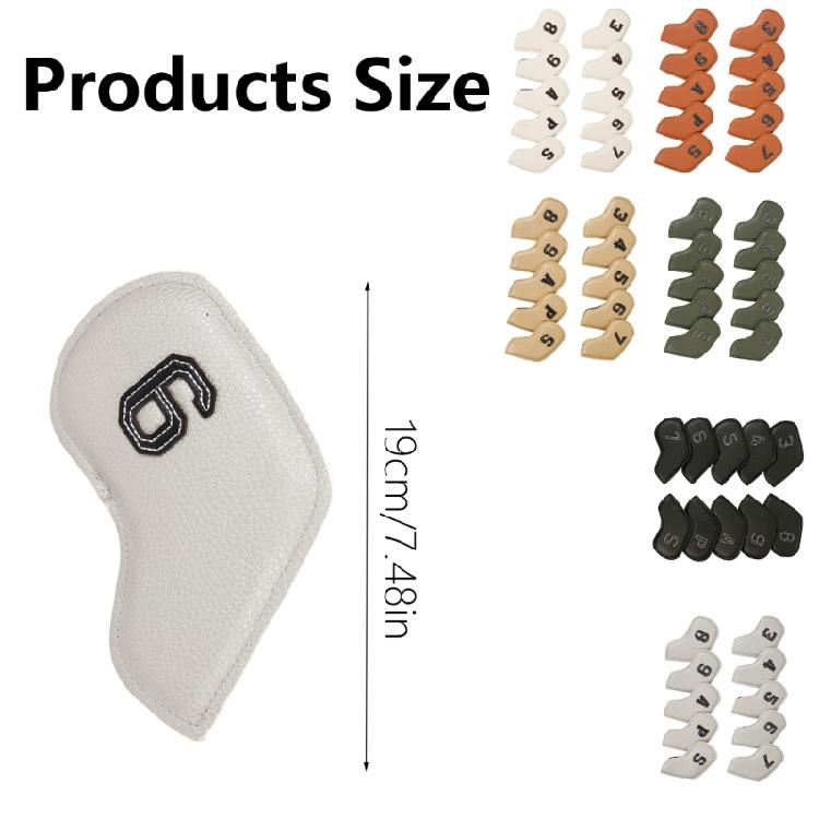 10Pcs PU Leather Iron and Wedges Golfs Club Head Cover Golfs Iron Headcover Protective Cover to Protect Your Golfs Clubs