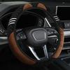 38cm Fashionable Plush Car Steering Wheel Cover Elastic No Inner Ring Cute Dirt Resistant All Season Universal Handle Cover