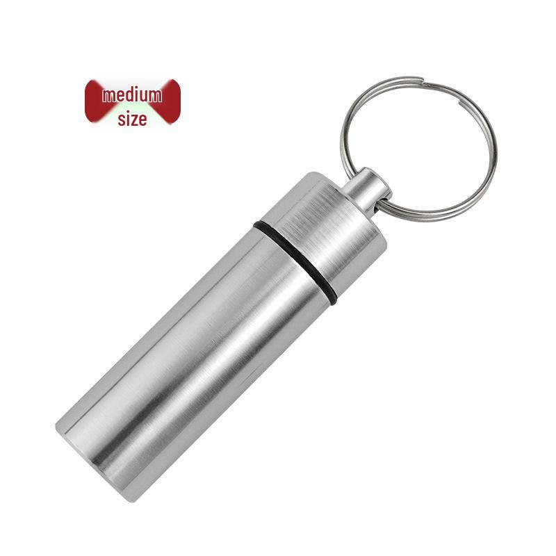 Portable Aluminum Medicine Keychain: Mini Sealed Storage Cylinder for Pills