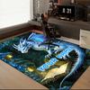 1PC Custom Name Blue Dragon Fantasy Forest Theme Floor Mat Ideal for Living Room, Game Rooms, Office, Bedroom,Floor Mat Playful Design