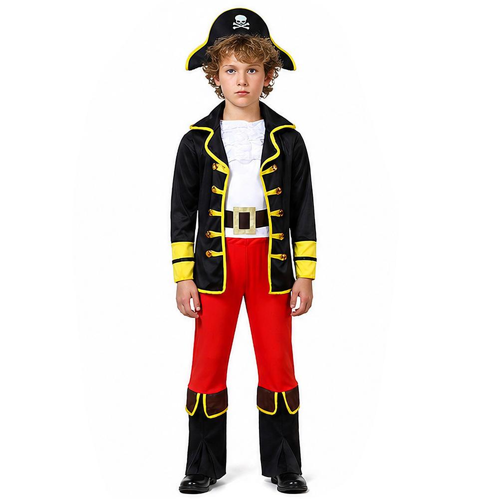 Halloween Kids Jack Sparrow Cosplay, Pirates of the Caribbean Captain Party Costume