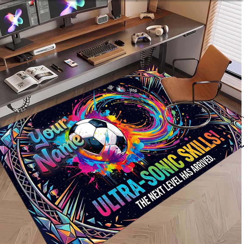 Other Similar Designs Theme Soft Crystal Velvet Rug Custom Name & Text Print Non Slip Floor Rug for Bedroom Living Room