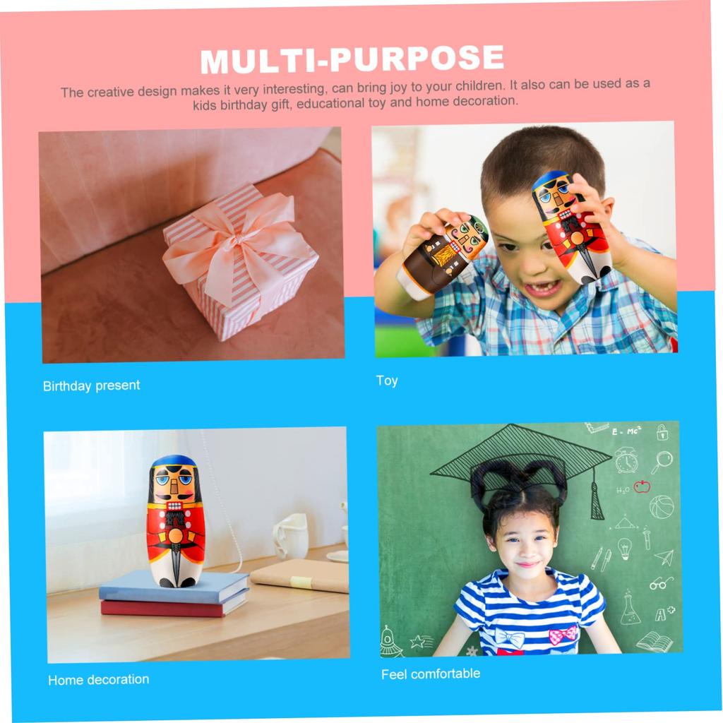 EXCEART 1 Set Nutella Matryoshka Russian Nesting Nutcracker Figurine Matryoshka Nutcracker Toy Birthday Gift