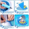 Baby Pool Float with Canopy UPF50+ Sun Protection, 6-24 Months Inflatable Infant Swimming Ring, Bath Floatie, Swimming Pool Accessories, and Toy Play