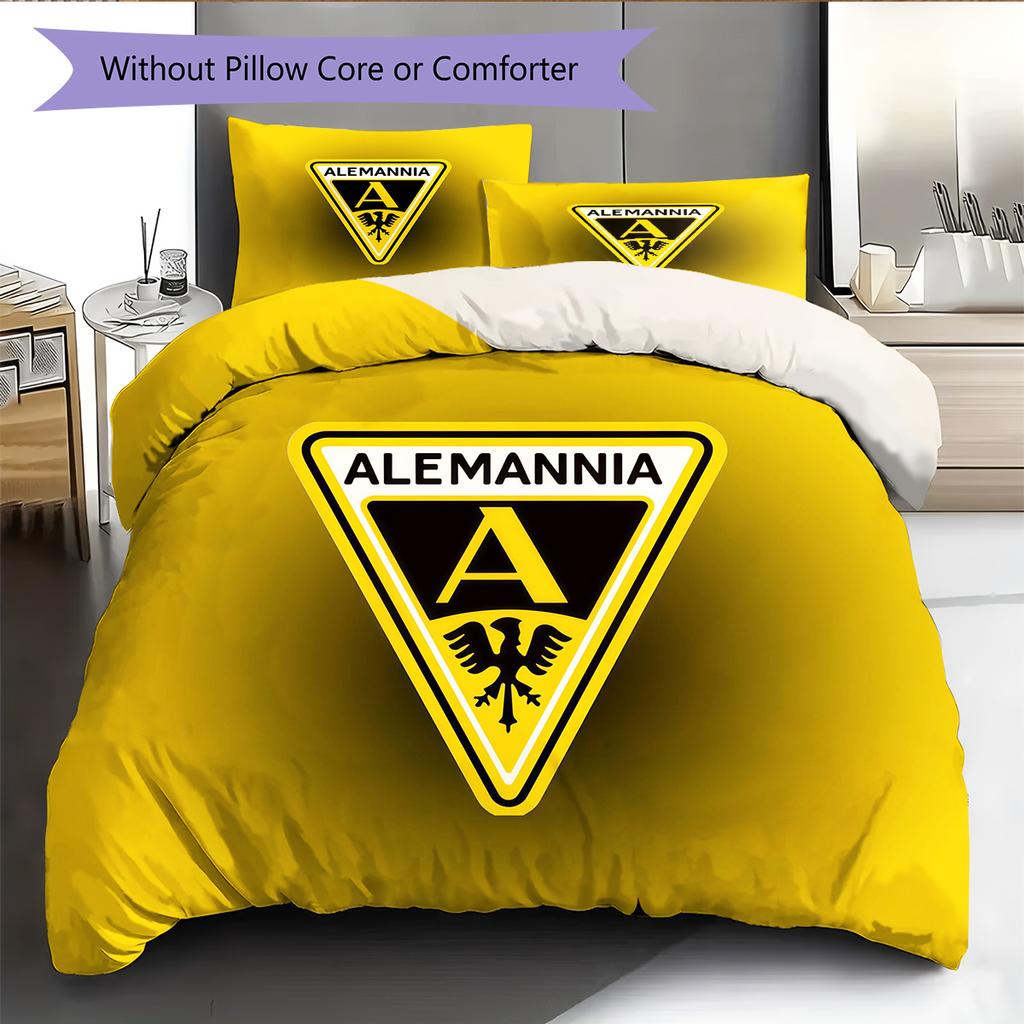 Alemannia Aachen Pattern Bedding Quilt Set Home Decoration Gift (1 * duvet cover + 2 * pillowcase without core).xwn