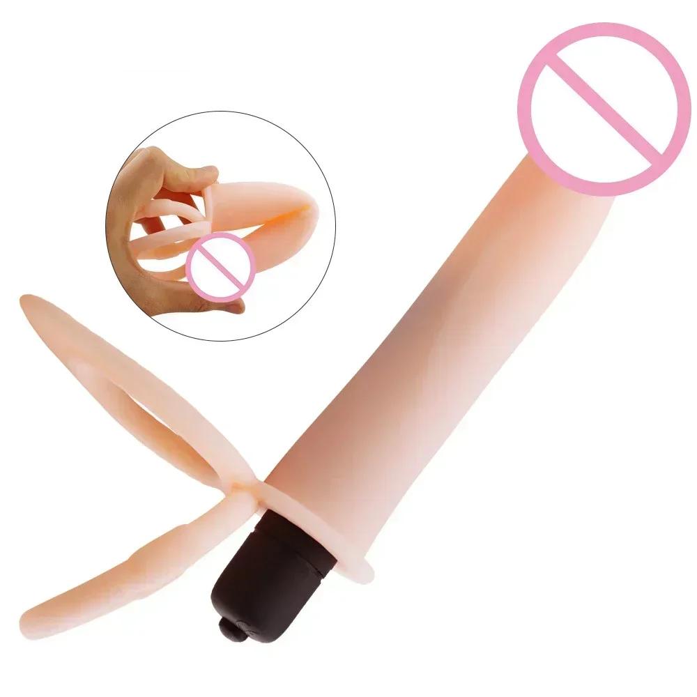 Doppelpenetration 10 Frequenzen Dildo Ring Analplug Po G-Punkt Vibrator Doppelring Lock Essence Analplug Sexspielzeug für Erwachsene