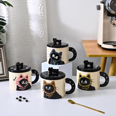 Nuova Tazza da Caffè in Ceramica da 370 ml con Gatti Creativi di Personalità, Regalo Souvenir, Tazza per Bere per Uso in Ufficio e a Casa