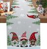 Christmas Gnomes Snowflake Snow Tree Grey Table Runner Party Decor Winter Xmas Kitchen Table Runner Navidad Decorations