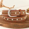 PU Leather Punk Style Belt Needle Buckle Rivet Decorative Belt Women's Waist Belt  for Women's Wear