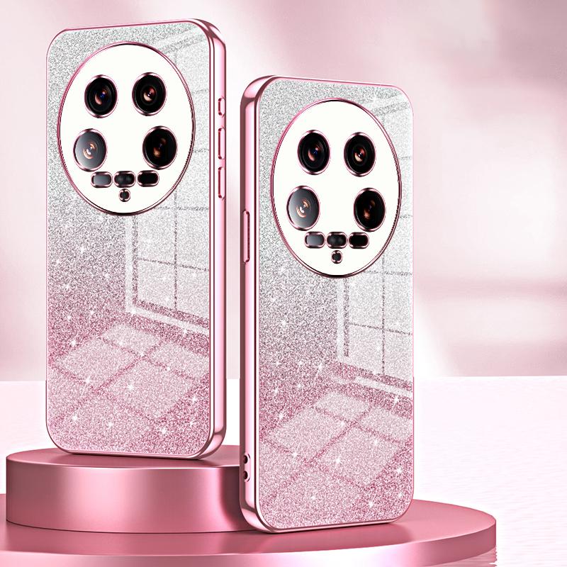 Phone Shell for Xiaomi 14 Ultra Electroplating Design Gradient Glitter Cell Phone Case