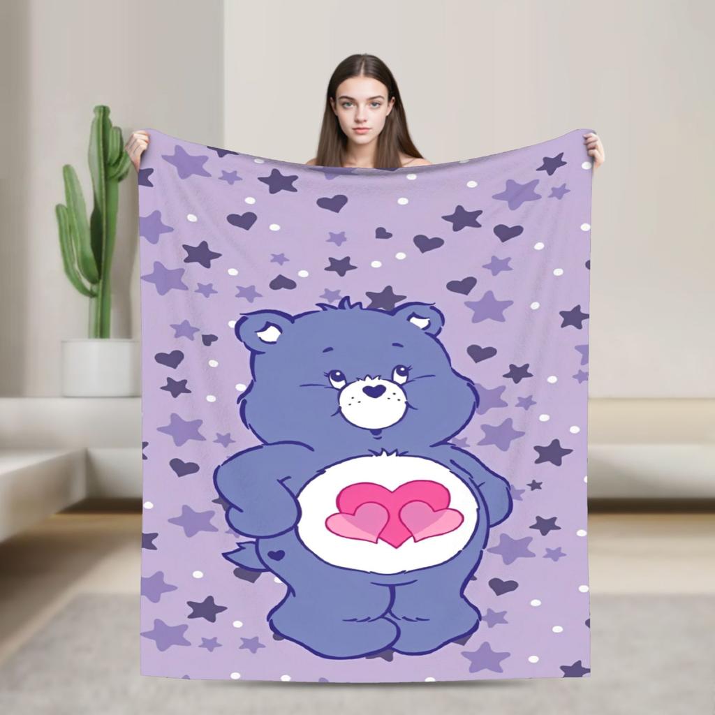 Cartoon Care Bears Blanket Animal Travel Flannel Bedding Throws For Bedroom Warm Soft Custom DIY Quality Bedspread Gift