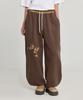 WAIKEI Check Star Bestickte Jogginghose Braun