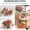 Artificial Flowers Pink Artificial Peony Fake Peonies Bouquet Rose Flower Arrangement Table Centerpiece Party Home Decoration