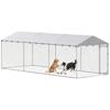 Outdoor Dog Enclosure with Galvanized Mesh and Lock, In Steel and Oxford Fabric, 6x2.3x2 M, Silver