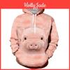20233d Cow Pig Cute Animal New Fashion Longsleeved Printed Zipperhooded Sweatshirttshirtjacketmenwomens Sweater