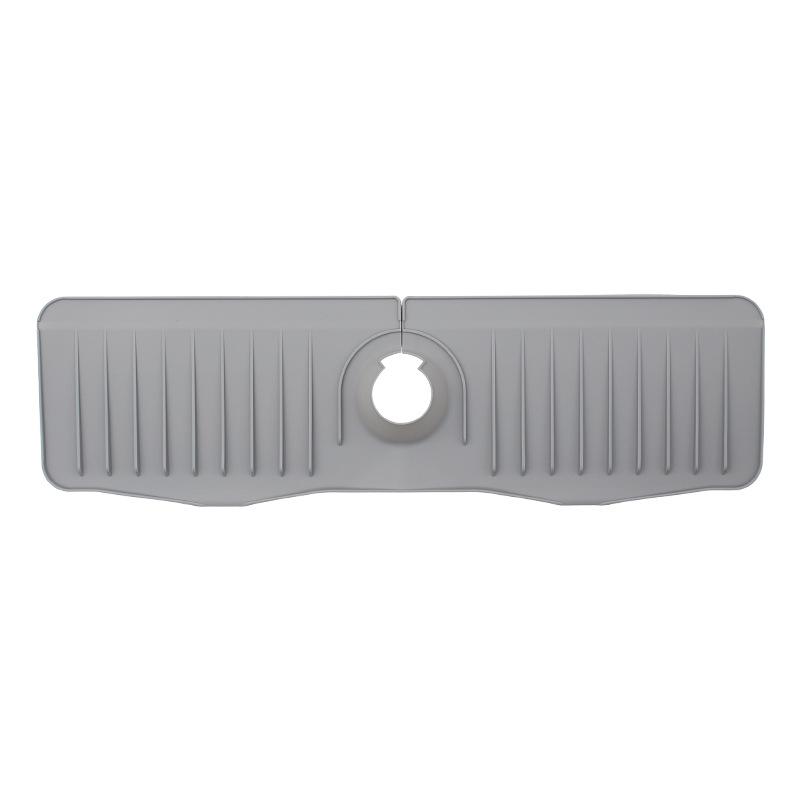 Silicone Faucet Splash Guard & Draining Mat for Kitchen/Bathroom Counters