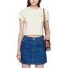 Embroidered Patch Crew Neck Short Sleeve T-Shirt Women Tops QW00113KJ70260443