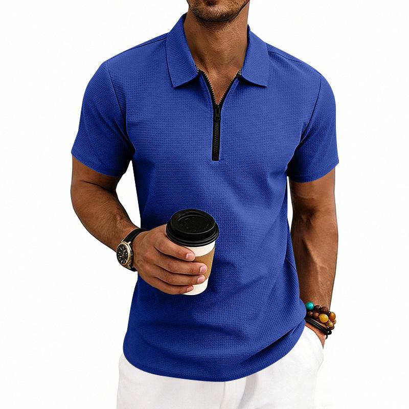 New Arrival: Men's Summer Casual Minimalist Commuter Waffle-Weave Short-Sleeved Golf Polo Shirt
