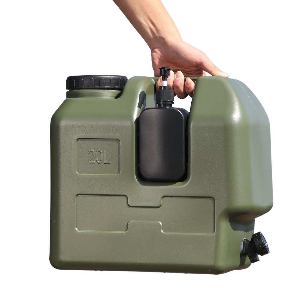 20L Camping Water Container Large Capacity Emergency Water Jug with Spigot & Hand Sanitizer Jar Plastic Water Storage Bucket