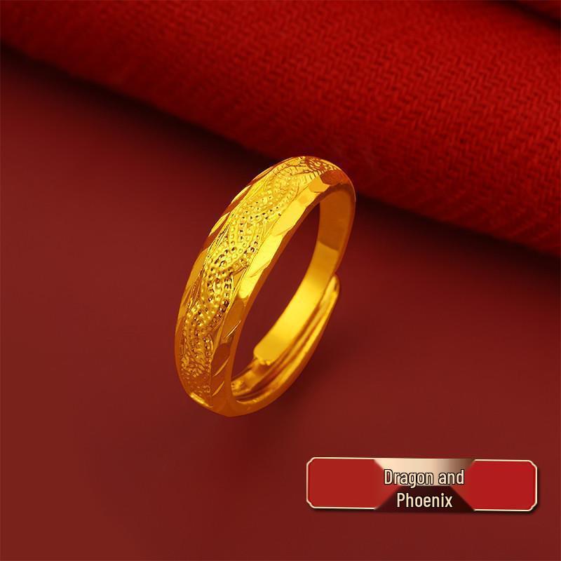 Gold Plated Peony Bow Ring for Women - Matte Brass Band Jewelry