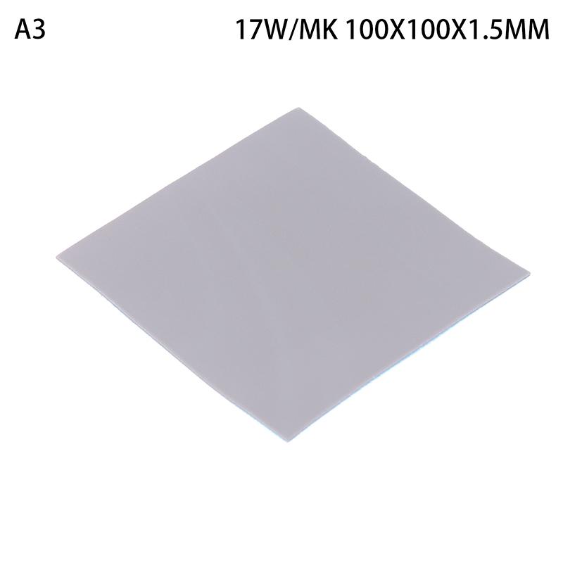 1Pc - 17W/MK GPU CPU Heatsink Cooling Conductive Silicone Thermal Pad 100x100mm Thickness 0.5/1/1.5/2/2.5/3mm Insulation Pad