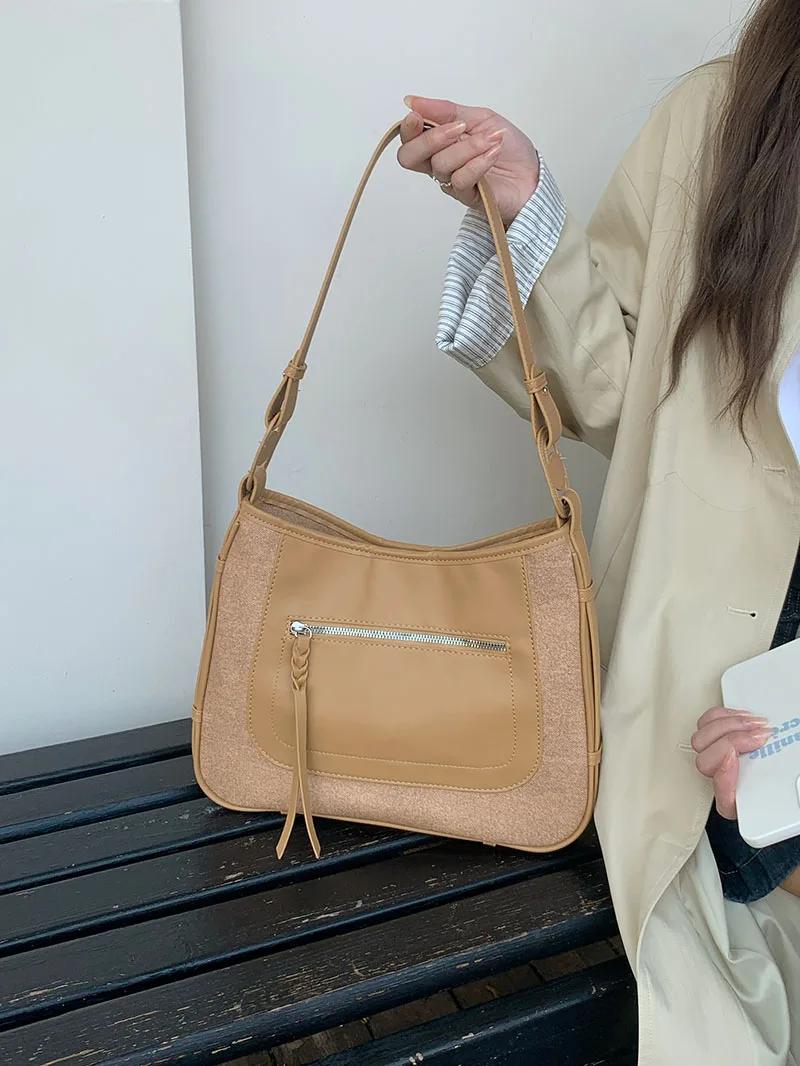

Vintage Ctrast Color Women s Saddle Shoulder Bags Casual Commuter Ladies Underarm Bag Fashi Female Crossbody Bag Handbags хакі