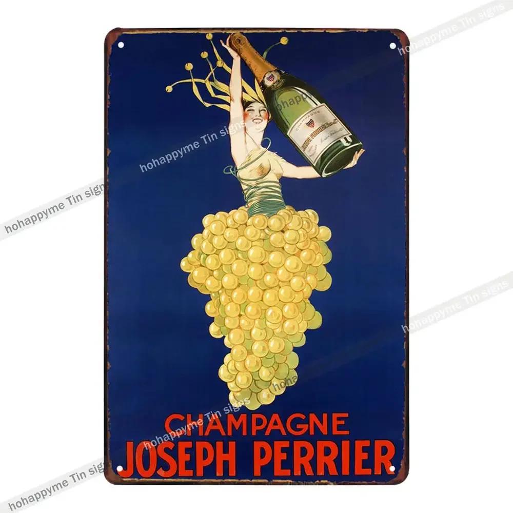 Bar Metall Wandkunst Dekoration Plakette Schilder Champagner Whisky Traube Wein Pub Club Cafe Poster Eisenmalerei Heimdekor 20x30cm