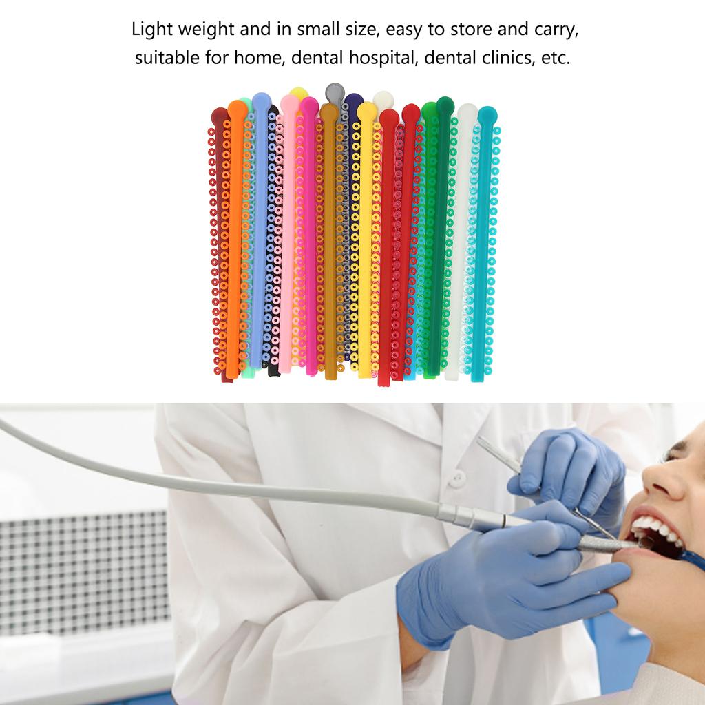 20 Strips Orthodontic Ligature Tie PU Elastic Multi Color Orthodontic Ligature Ring Accessory