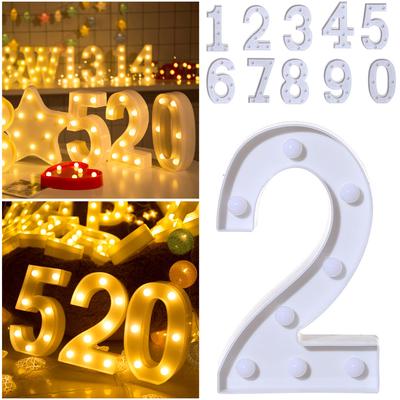 Alphabet LED Digital Lights Light Up  Plastic Digital Standing Hanging 0-9