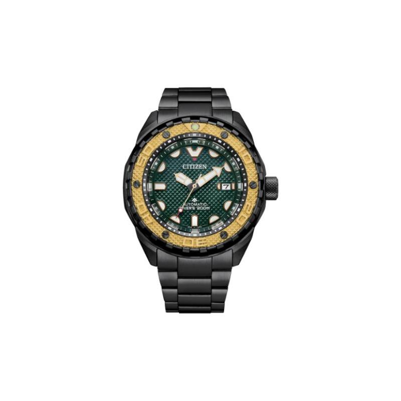 

CITIZEN Mechanical Watch Series 200m Waterproof Automatic Titanium Strap Men s Watch Green Dial NB6008-82X синій