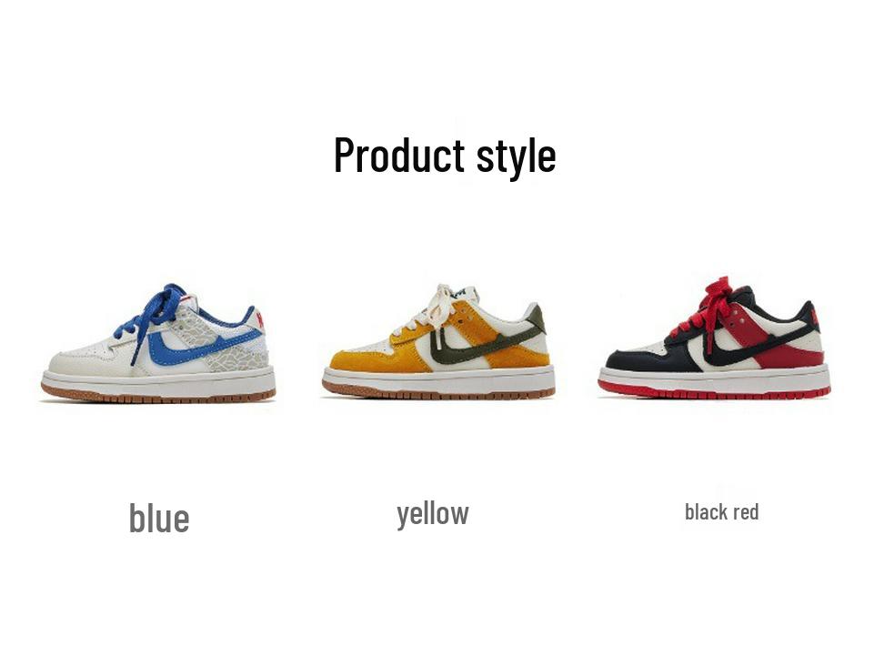 2025 Autumn Unisex Kids' Color Block Air Force Low-Top Board & Sports Casual Shoes