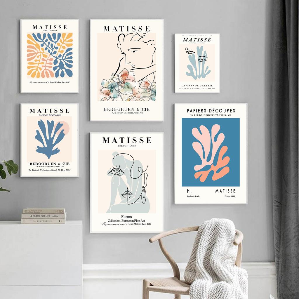 Henri Matisse Poster Flower Canvas Painting Art Nordic Leaf Posters Prints Wall Pictures for Living Room Home Decor Unframed