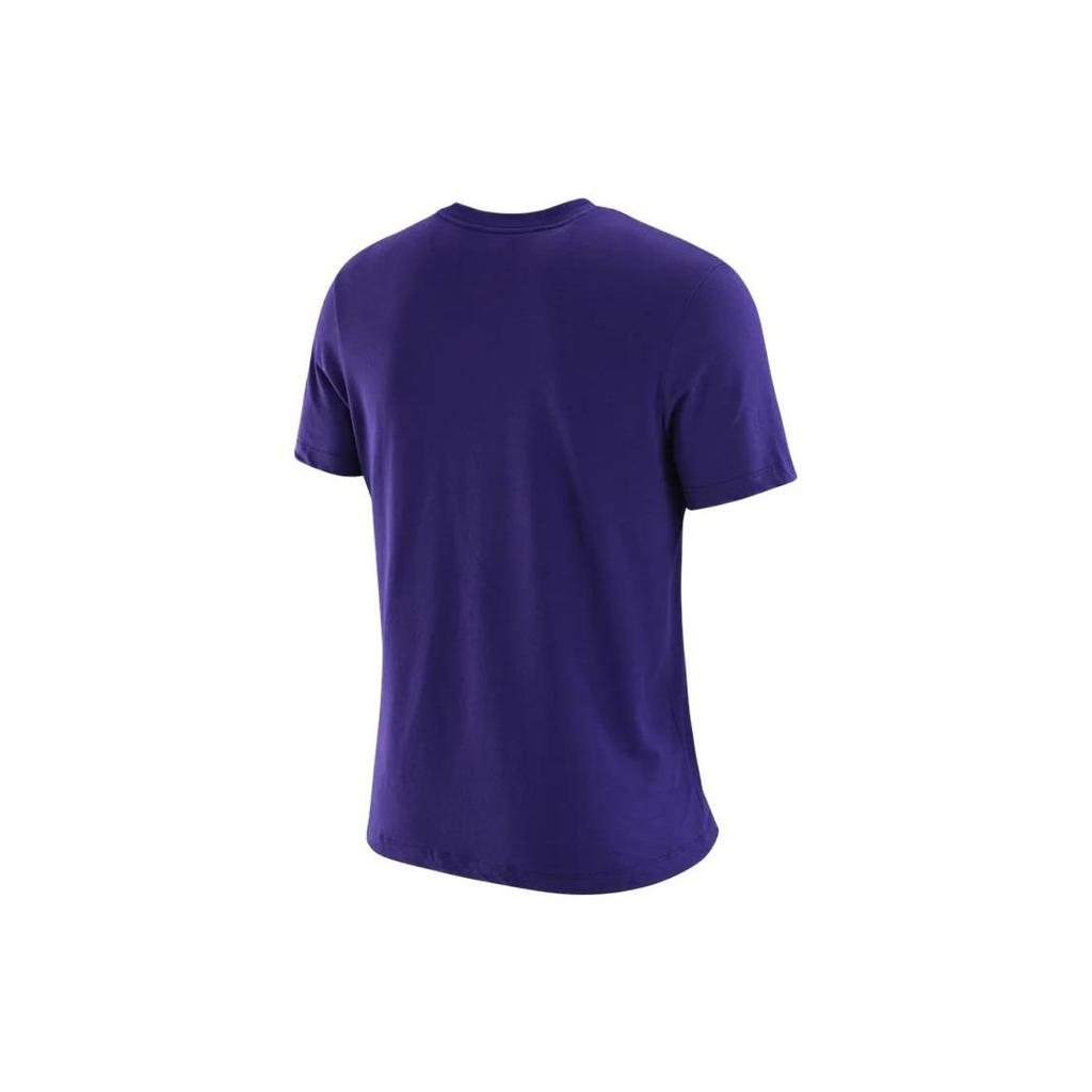Nike Logo Letter Round Neck Short Sleeve T-Shirt Los Angeles Lakers Men Tops Purple DH6793-547