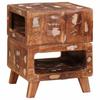 Side Table Brown 40 X 40 X 49 Cm Solid Upcycled Wood