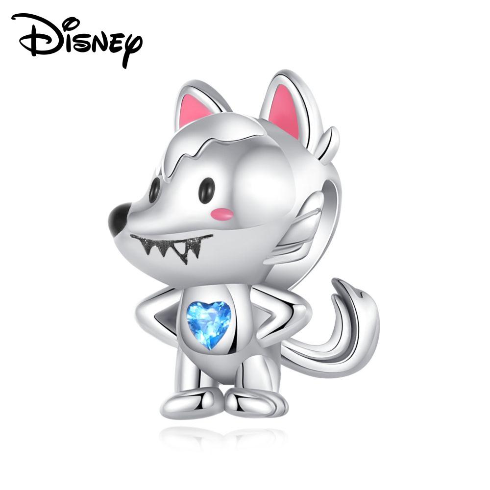 Disney 925 Silver Mickey and Flower Fairy Pendant Beads Suitable for Girls To DIY Original Bracelets Fashion Gifts
